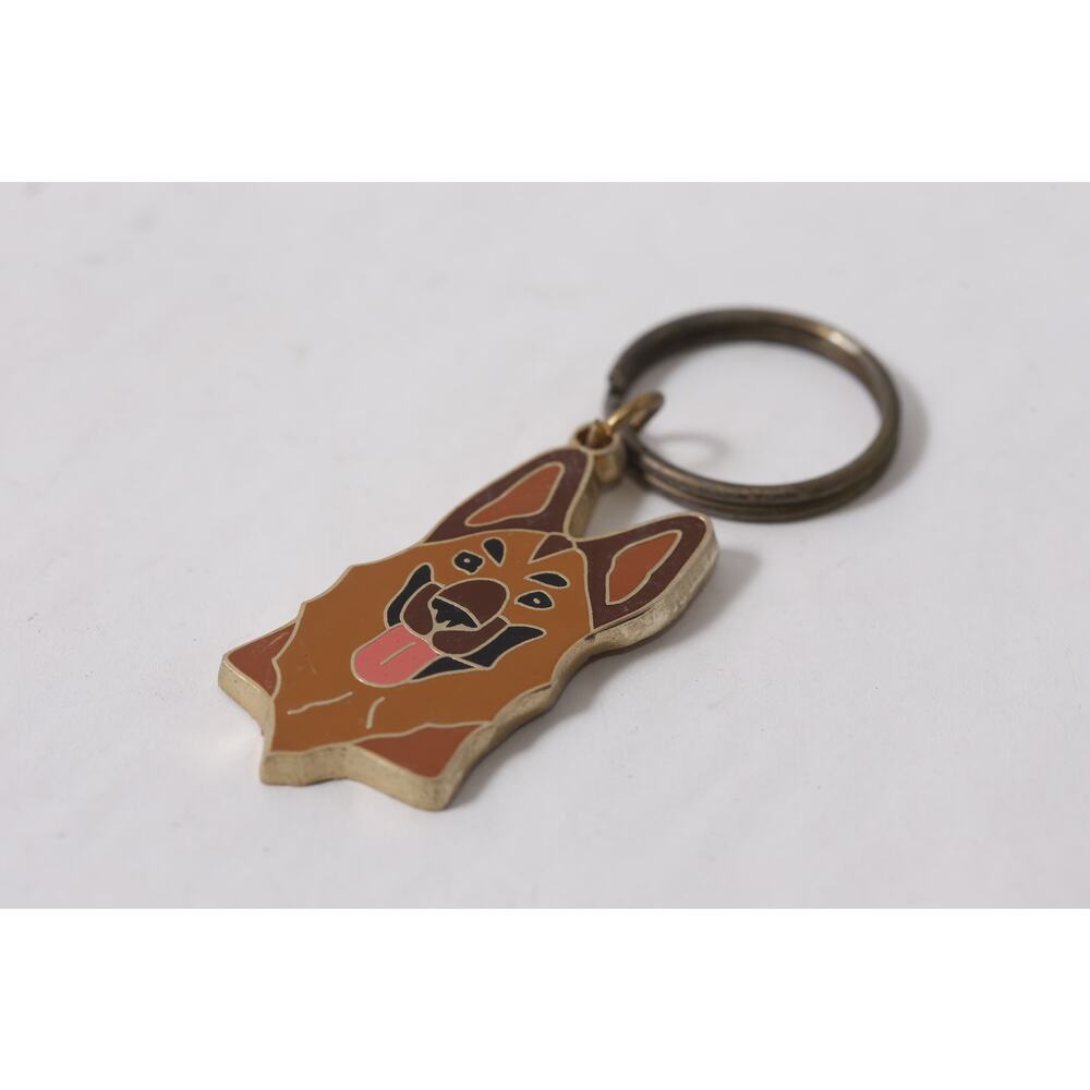 Vintage Alsatian German Shepherd Keychain Dog Key Ring Accessory ~ 260521-WH 717